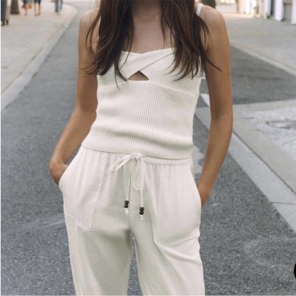 Zara Pants - NWT - Zara - White Linen Feel Pant - Size M
